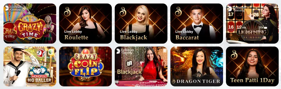 Jeux de casino en direct BRUNO CASINO
