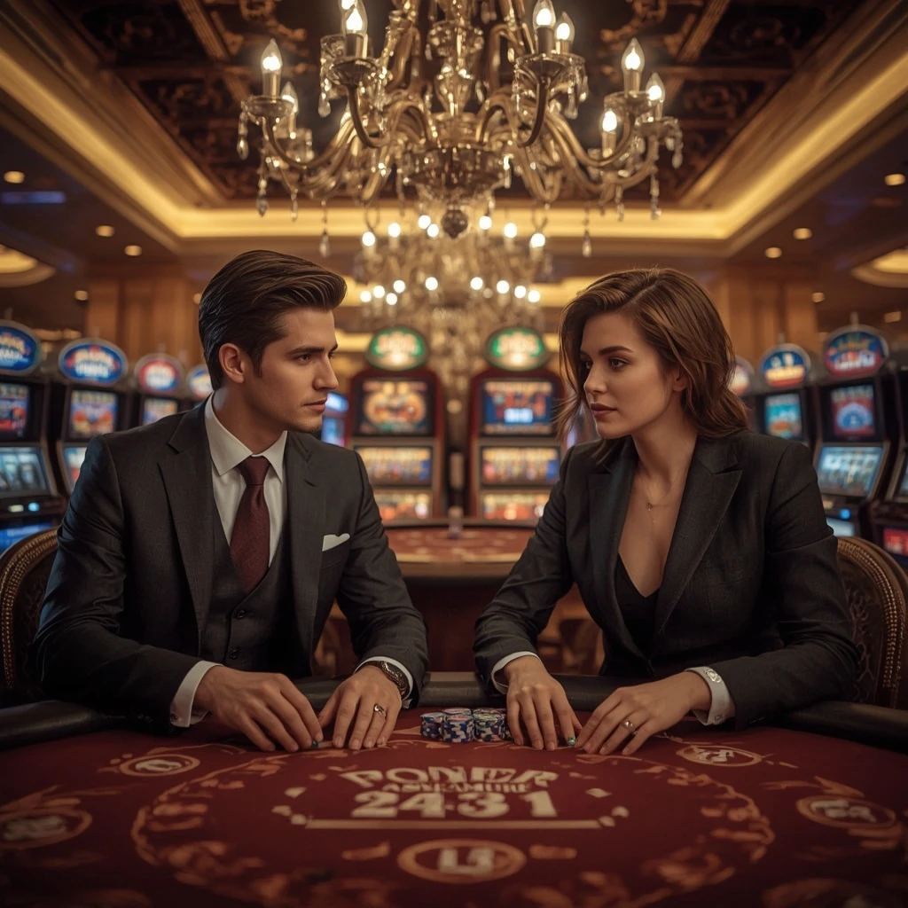 Deux joueurs de poker au Casino Bruno